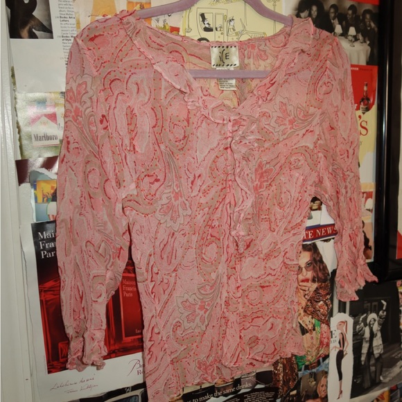 Ice Tops - Pink Paisley beaded top